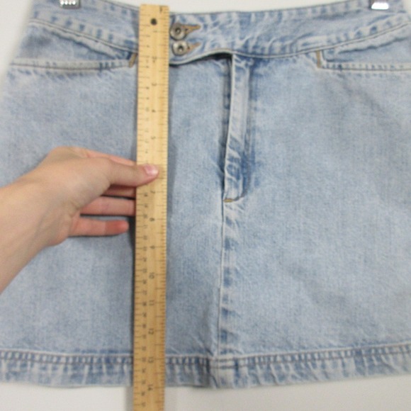 GAP Denim Mini Micro Skirt 4 Blue 100% Cotton Pockets Casual Brat Y2K Vtg 310 - Picture 11 of 12